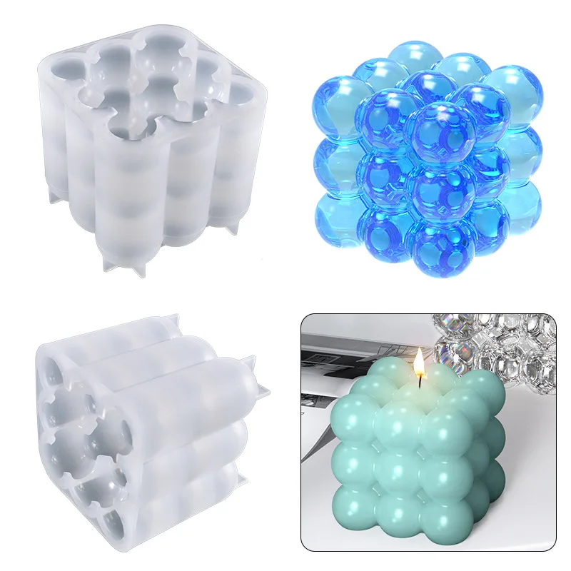 

3D Silicone Mold Handmade Soy Cube Soap Molds DIY Candles Mould wax Candles mold Aromatherapy Plaster Candle Making Tools