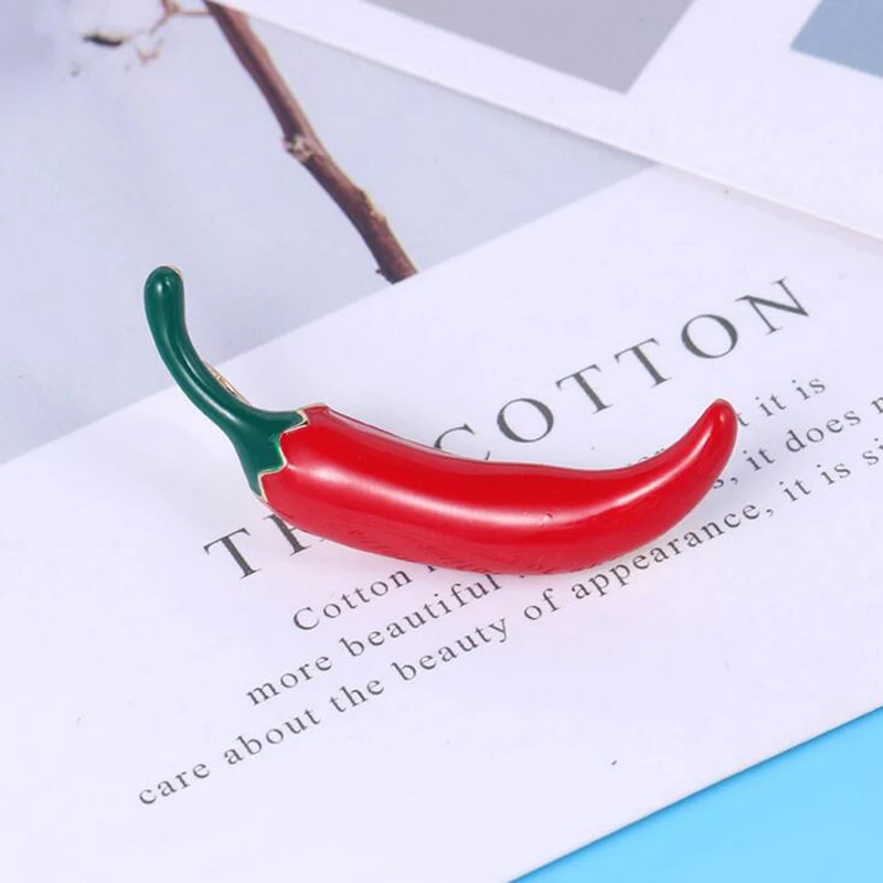 Красный чили Броши Перчик для женщин Одежда Аксессуары трендовые растительная