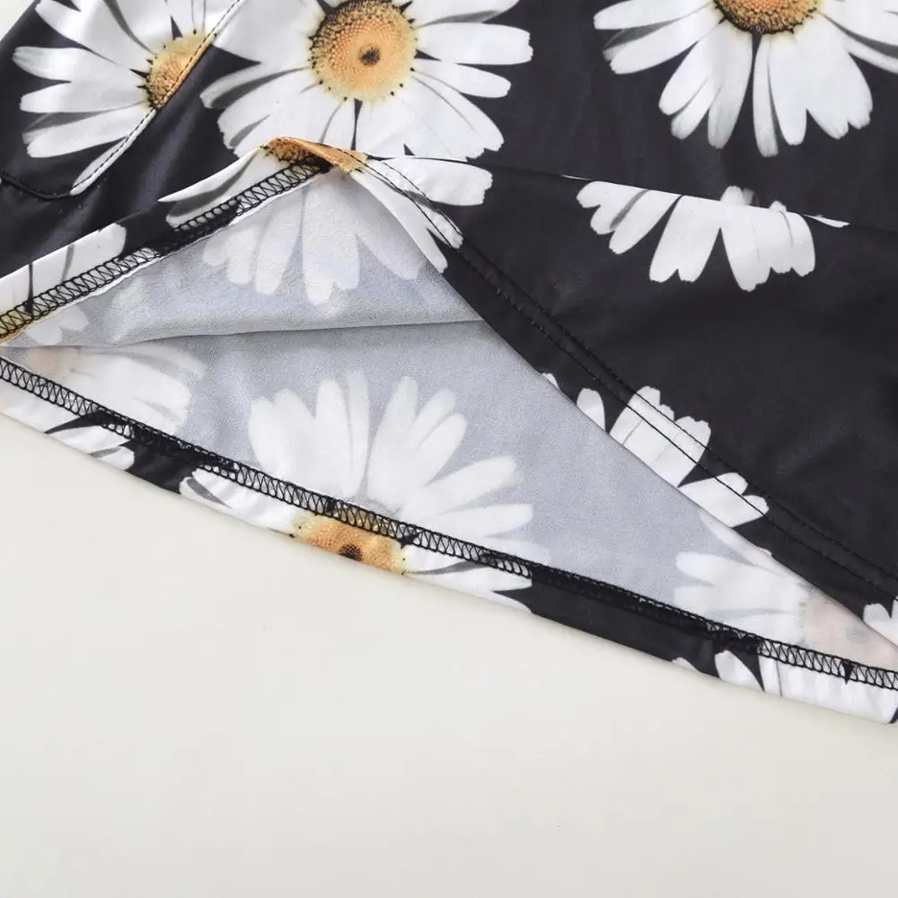 

Mother And Daughter Long-Sleeved Printed Dress 2021Spring Summer New Beach Parent-Child Casual Dress For 1-5 Years