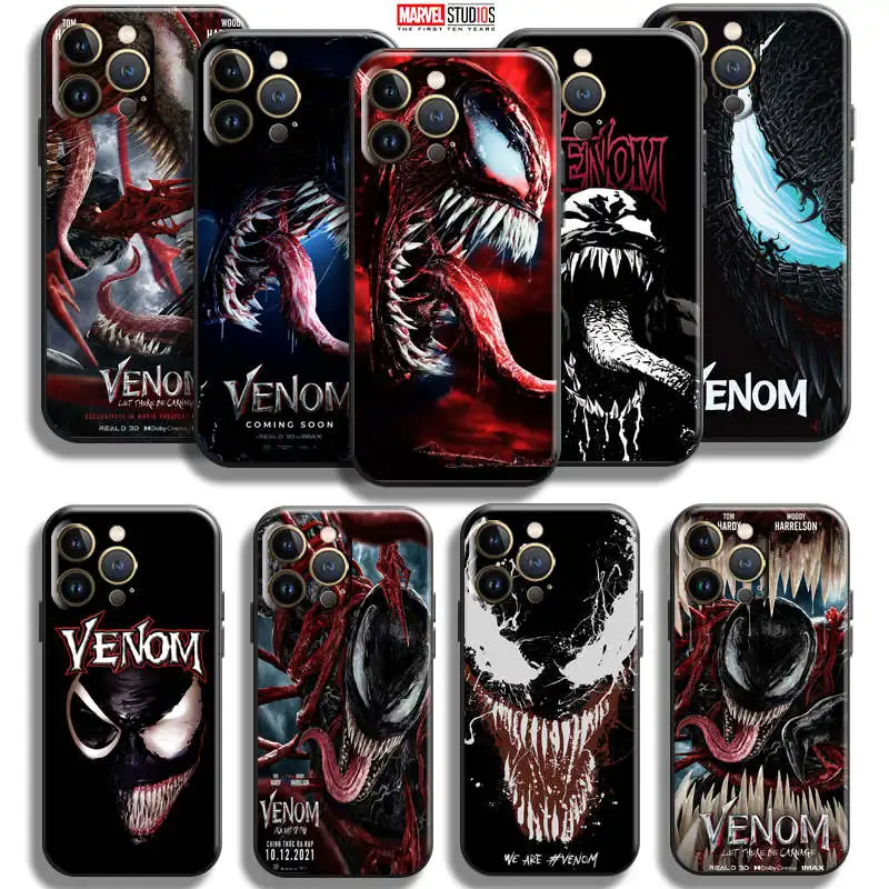 

Venom Marvel Phone Case For Apple iPhone 13 12 11 Pro Mini X XR XS Max 5 5S 6 6S 7 8 Plus SE2020 Liquid Silicon Back Cover funda