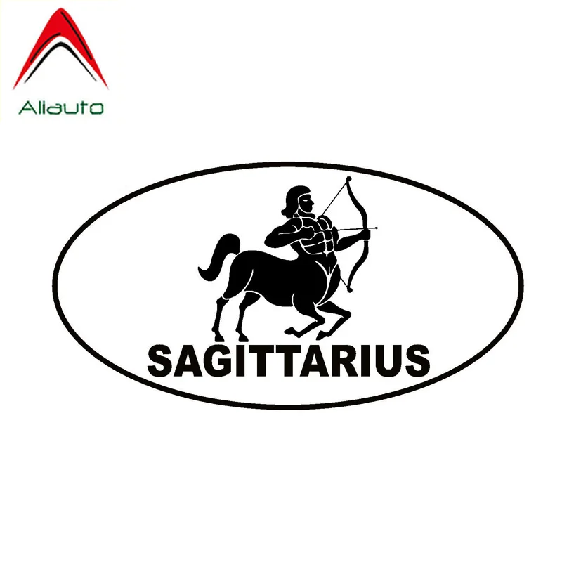 

Aliauto Personality Creative Car Sticker Sagittarius Oval Vinyl Sunscreen Anti-UV Decal Zodiac Horoscope Black/Silver,14cm*7cm