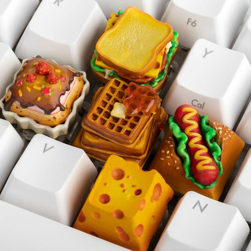 Cute Hot Dog Chocolate Keycap Personality Gourmet Food Resin Keycap for Cherry Mx Switch Mechanical Keyboard Key Caps