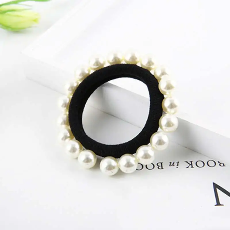 

Women's big pearl hairband fashion Korean style hair band hair band girl ponytail hair band rubber band hair accessories