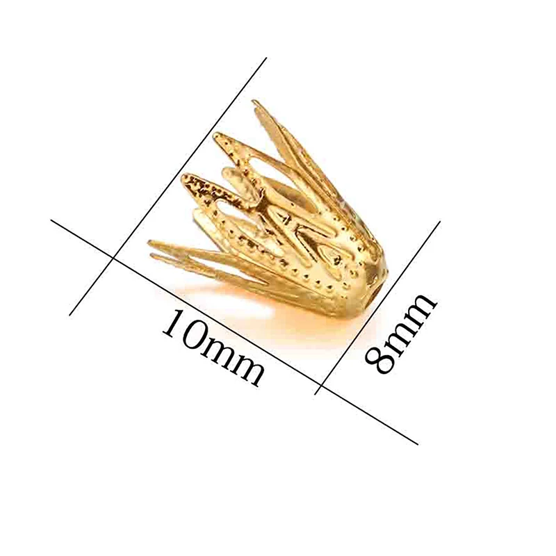 

100pcs Filigree Cone End Beads Caps For DIY Bracelet Earrings Jewelry Making Supplies Accessories Hollow Out Flower Shape