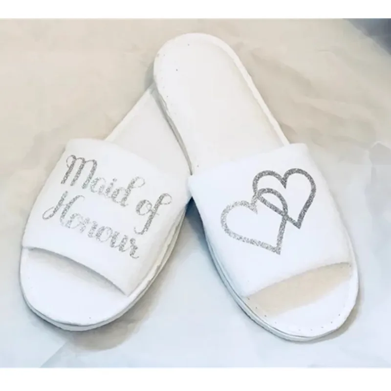 Индивидуальные блестящие свадебные тапочки Серебряное обручальное кольцо