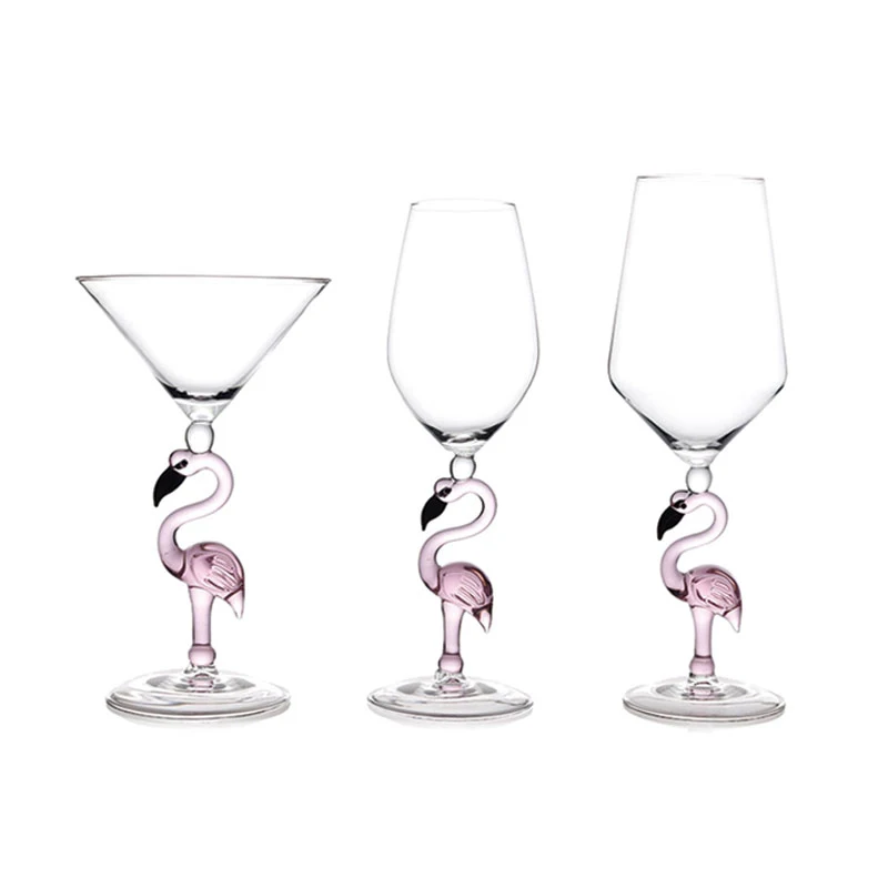 

2Pcs/Set Creative Flamingo Stem Red Wine Cup Bordeaux Cocktail Cup Champagne Goblet Party Bar Drinkware Wedding Gifts