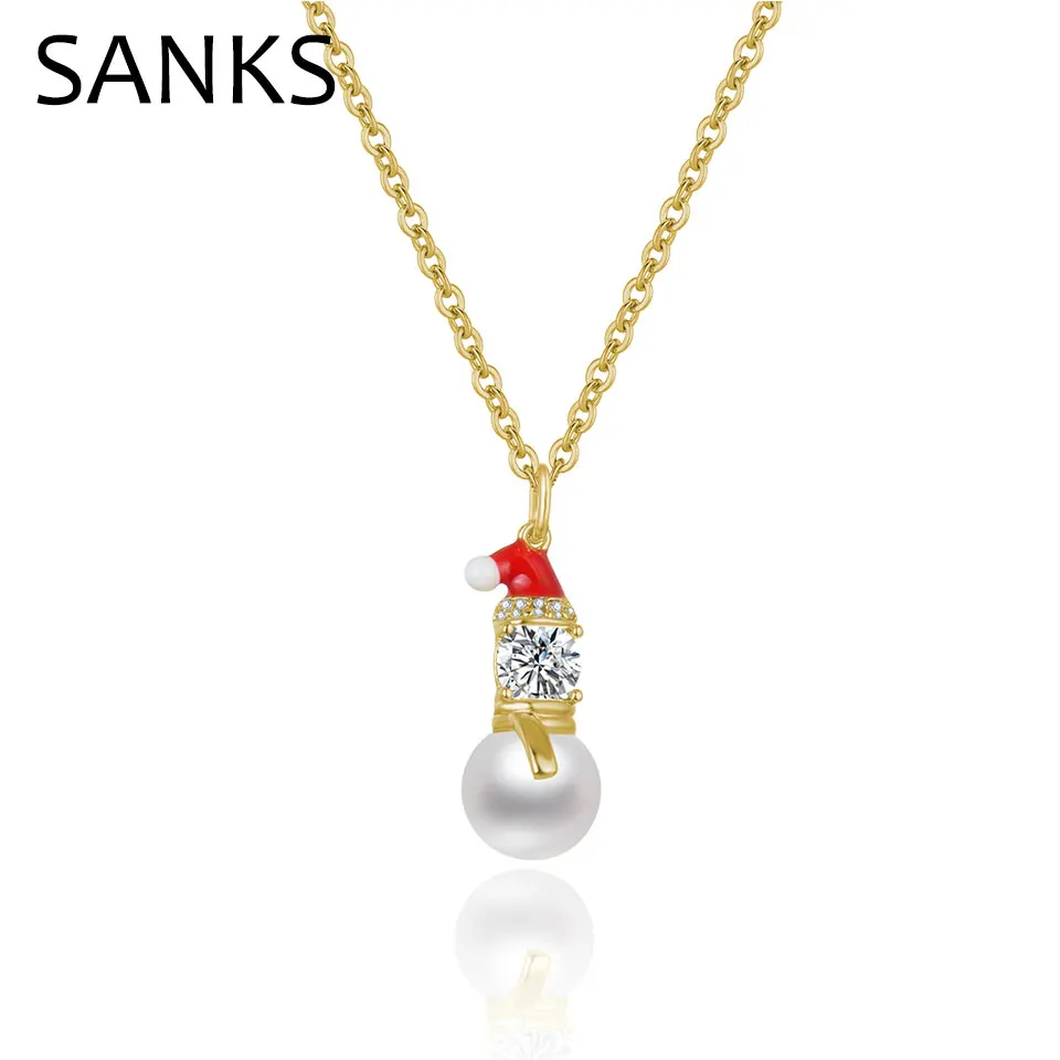 

SANKS Cute Romantic Snowman Pendants & Necklaces for Girls Women Christmas Gift Party Jewelry New Fashion Accessories Whit Chain