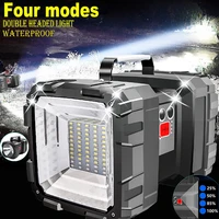 outdoor spotlight super bright led rechargeable double head searchlight handheld flashlight work light camping equipment xhp70 2