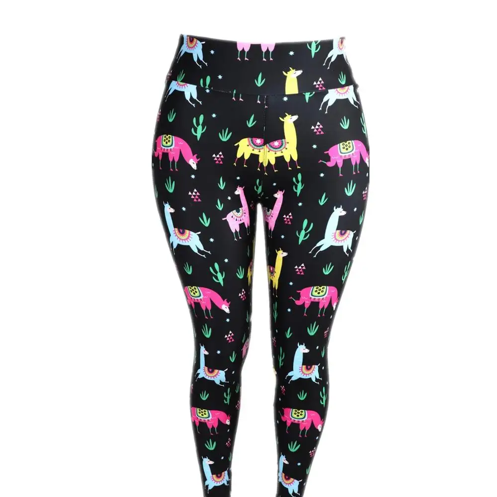 

New 230gsm buttery super soft sexy fitness pants stretch good quality mom and daughter Color cute little alpaca leggings