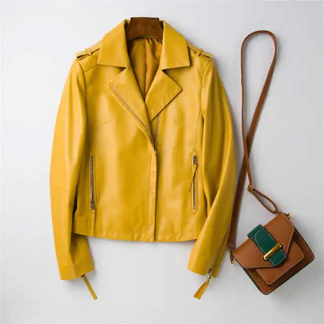 Натуральная кожа женское пальто в повседневном стиле из новой 100% натуральной