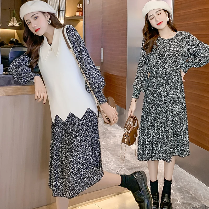 Женское платье с длинными рукавами фонариками для кормящих мам послеродового