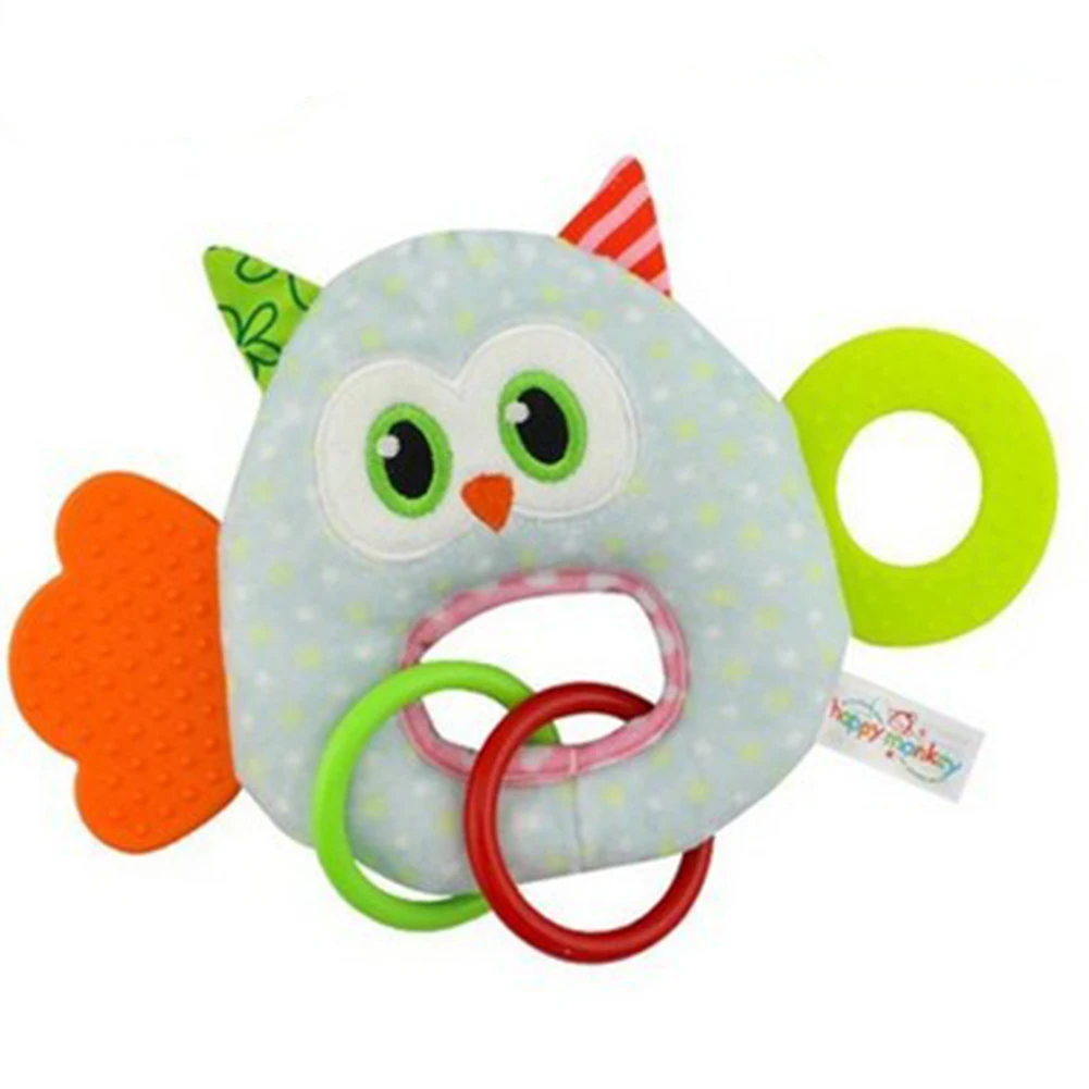 

Animal modeling teether BB hand rattle baby toy O type holding toy