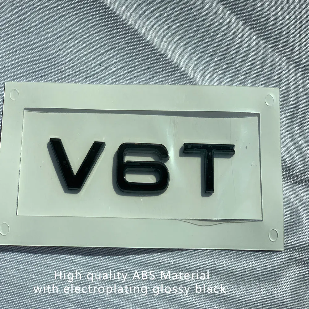 Стайлинг ABS Глянцевая черная эмблема бокового кузова автомобиля V6T V8T V10