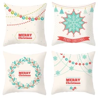 simple christmas series printing pillow case polyester home decor fabric sofa pillowcase comfortable car cushion cover