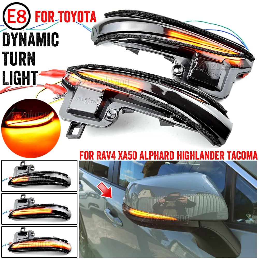 

Rear View Mirror LED Dynamic Turn Signal Light Indicator For Toyota Alphard Vellfire Tacoma N300 RAV4 XA50 Highlander XU70 2020