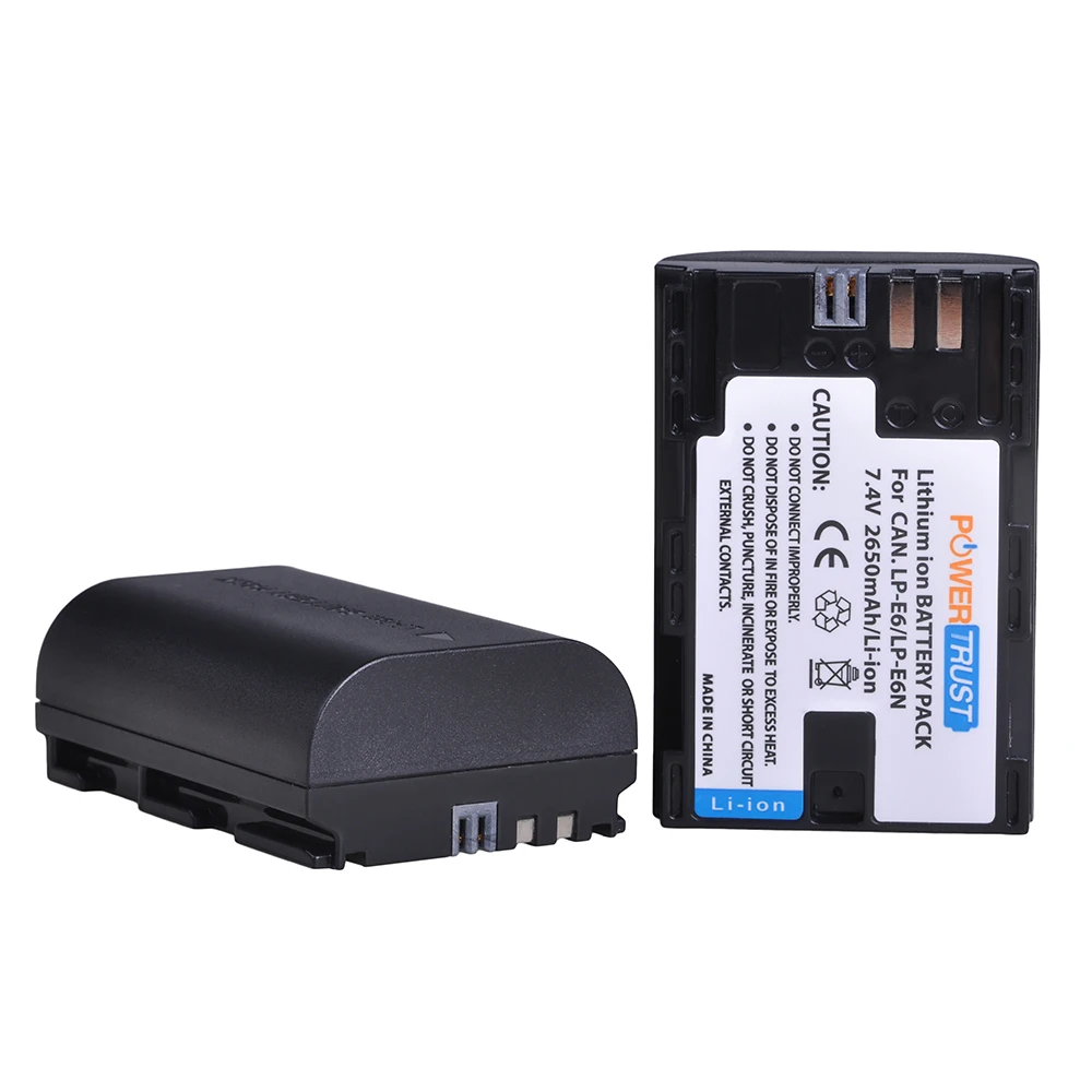 

1x 2650mAh LP-E6 LP E6 LPE6 LP-E6N Camera Battery for Canon EOS 5DS 5D Mark II Mark III 6D 7D 60D 60Da 80D DSLR EOS 5DSR