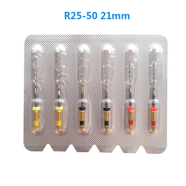 R25-50 21mm Стоматологические красные файлы Reciproc Reciprocing R25 Стоматологические ротационные файлы Эндодонтические файлы NITI Используются для стоматологического аппарата корневых каналов Эндо-инструмент - Цвет: R25-50 21mm