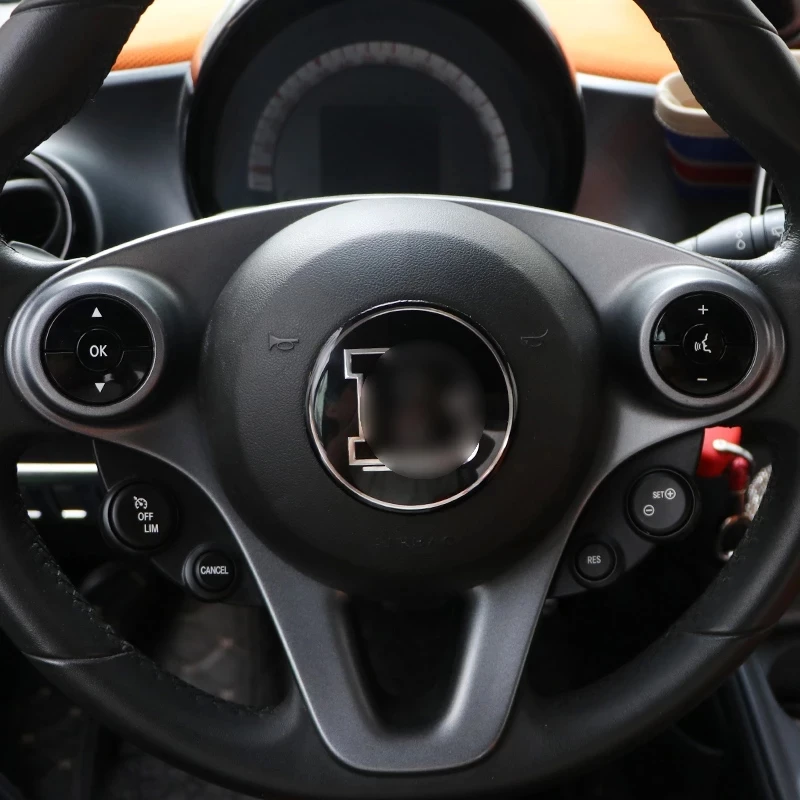 

Auto Steering Wheel Metal Decorative Cover For Brabus Car Accessories Interior Modification For Smart Fortwo Forfour 453