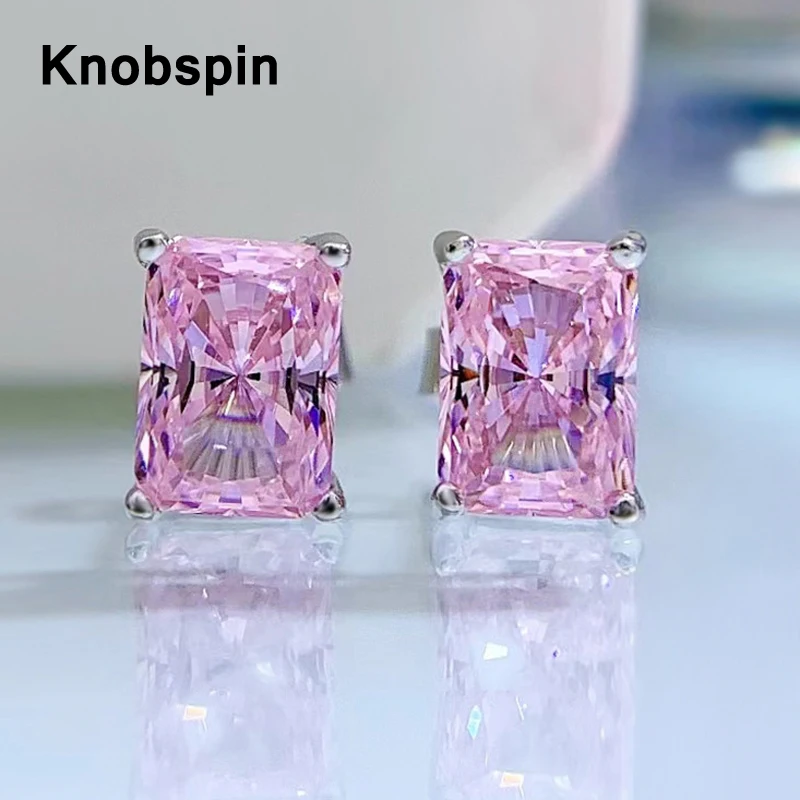 

Knobspin Real 1 Carat Created Moissanite Stud Earrings For Women Men 100% 925 Sterling Silver Sparkling Diamond Earrings Jewelry