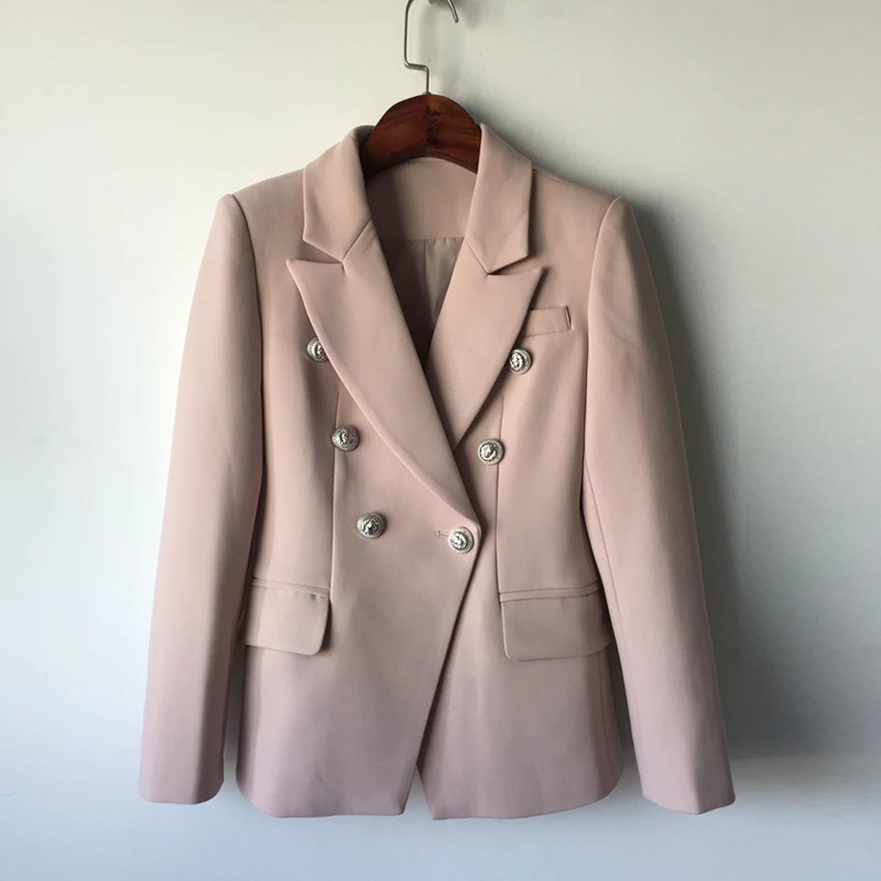 Осенне зимний модный дизайнерский Блейзер женский двубортный блейзер с