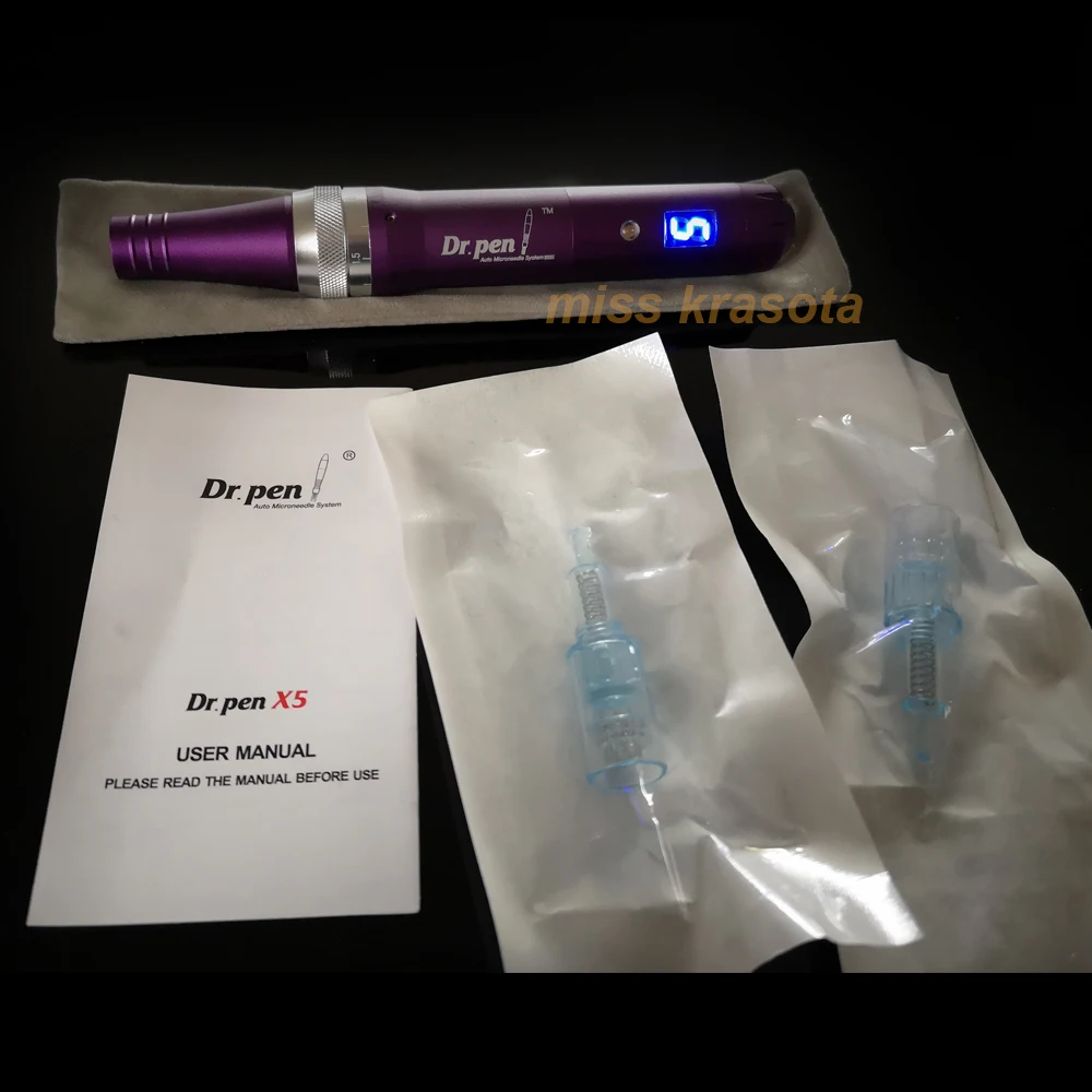 dr. pen X5-W беспроводной Дерма микро игла ручка с винтом и иглой картридж цифровой дисплей уход за кожей лица ручка