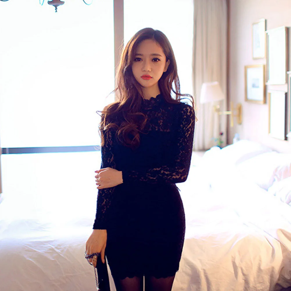 Сексуальное женское кружевное мини платье в стиле пэтчворк с вырезом на спине