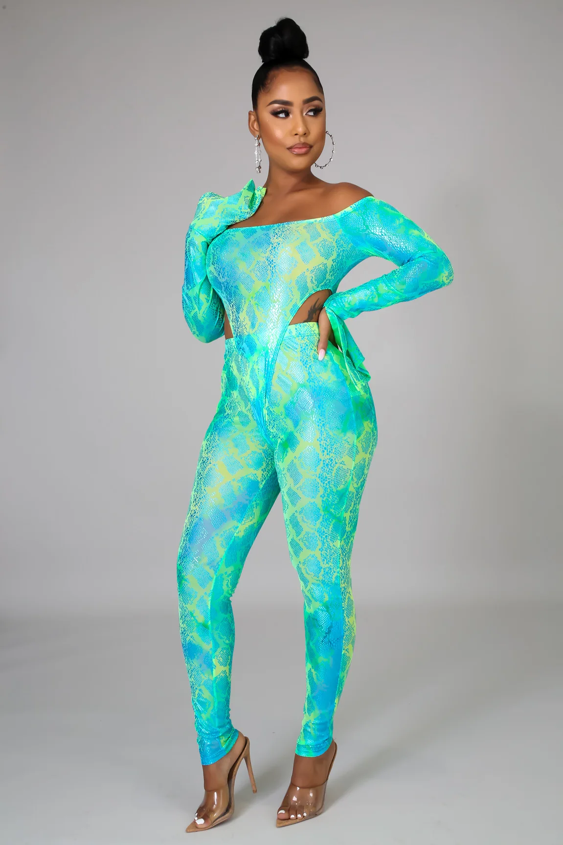 Женские спортивные костюмы с принтом флуоресцентный принт боди + штаны