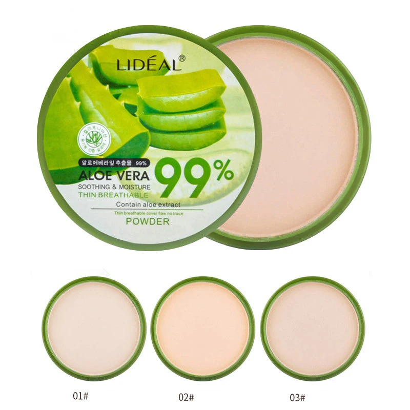 

Aloe Vera Moisturizer Face Powder Smoothing Extract Pressed Powder Breathable Makeup Concealer Brighten Whitening Foundation