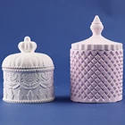 Бетонная коробка для хранения, форма, сосуд для свечей с крышкой, силиконовая форма, эпоксидная смола, конфета для свечей, цементная глина, формы, искусство, домашний декор