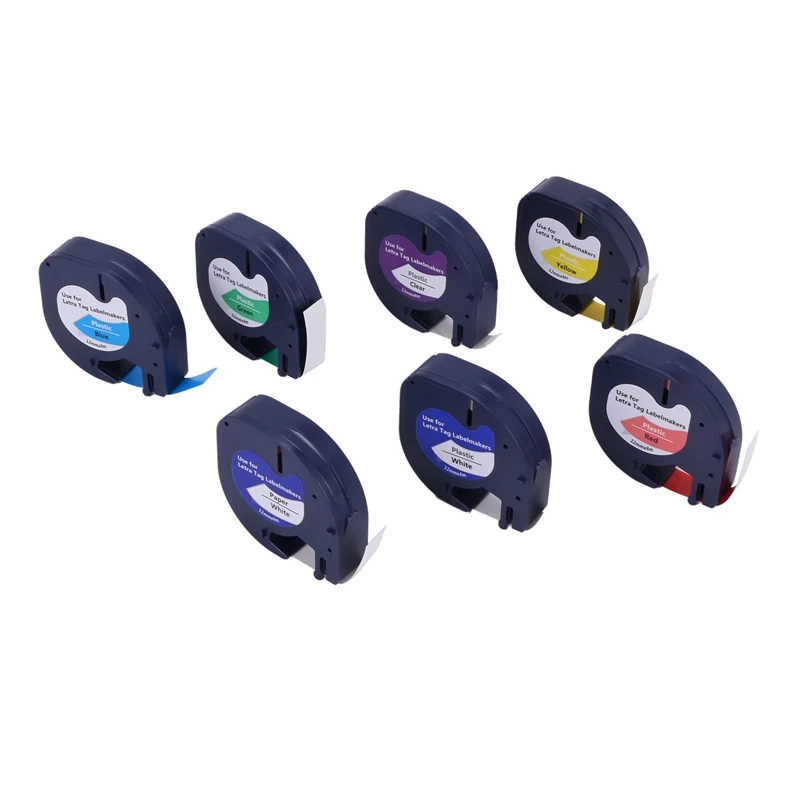 

7 шт 91201 совместимый лента Dymo Letratag 12 мм 91330 16952 91331 91332 смешанные Цвет кассета для Dymo Letratag Lt-100H
