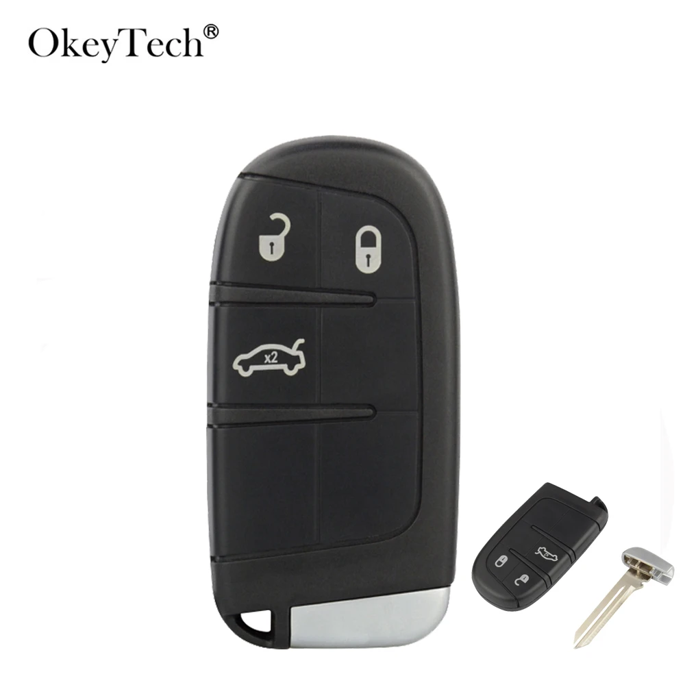OkeyTech 3 кнопки умный дистанционный автомобильный Корпус ключа для Chrysler Dodge Journey 2011- бесключевая Входная Брелок чехол с аварийным лезвием