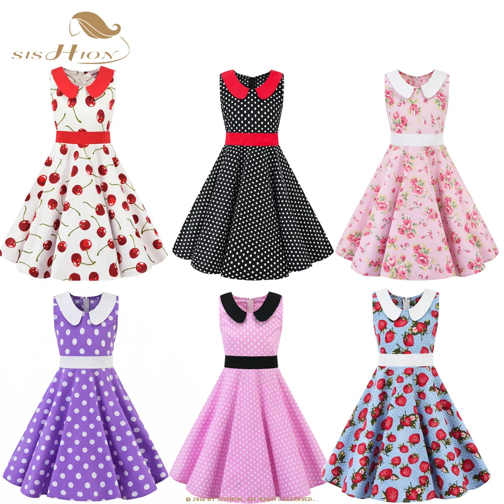 Детское Хлопковое платье в горошек с цветочным принтом | Женская одежда