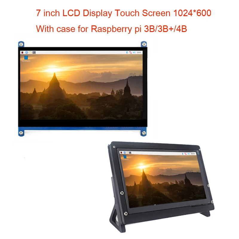 7 дюймовый Raspberry Pi 4 Model B 3B Plus ЖК дисплей с сенсорным экраном 1024*600 800*480 HDMI TFT +