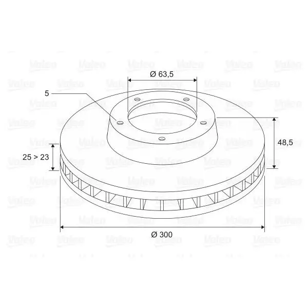 Диск тормозной передний Volvo S40/V50 1.8/2.4/2.5/2.0TD 04 VALEO|Тормозной цилиндр| |