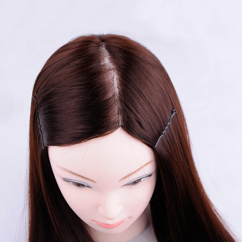 

Mannequin Head Hair Styling Training Head Manikin Hairdresser Doll Head Straight Synthetic Fiber Hairdressing Training Mode 65cm