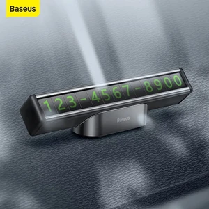 baseus fluorescent car temporary parking number holder car parking mobile phone number plate card rocker switch auto accessories free global shipping