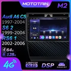 Автомагнитола 6G + 128G Android 10,0 GPS для Audi A6 C5 1997-2004 S6 2 1999-2004 RS6 1 GPS навигационная система 4G LTE DSP SPDIF