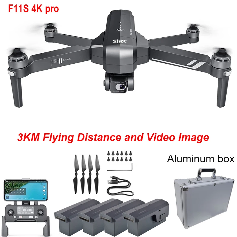 

SJRC F11S PRO 4K Drone 4K HD Camera Two-axis Anti-Shake Gimbal F11 4K PRO 3KM Professional RC Foldable Brushless Quadcopter