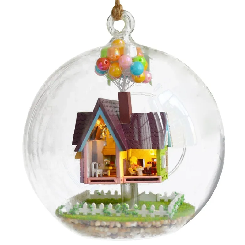 

Кукольный домик Миниатюрный DIY Набор для дома креативная комната с мебелью и стеклянным покрытием для романтического художественного пода...