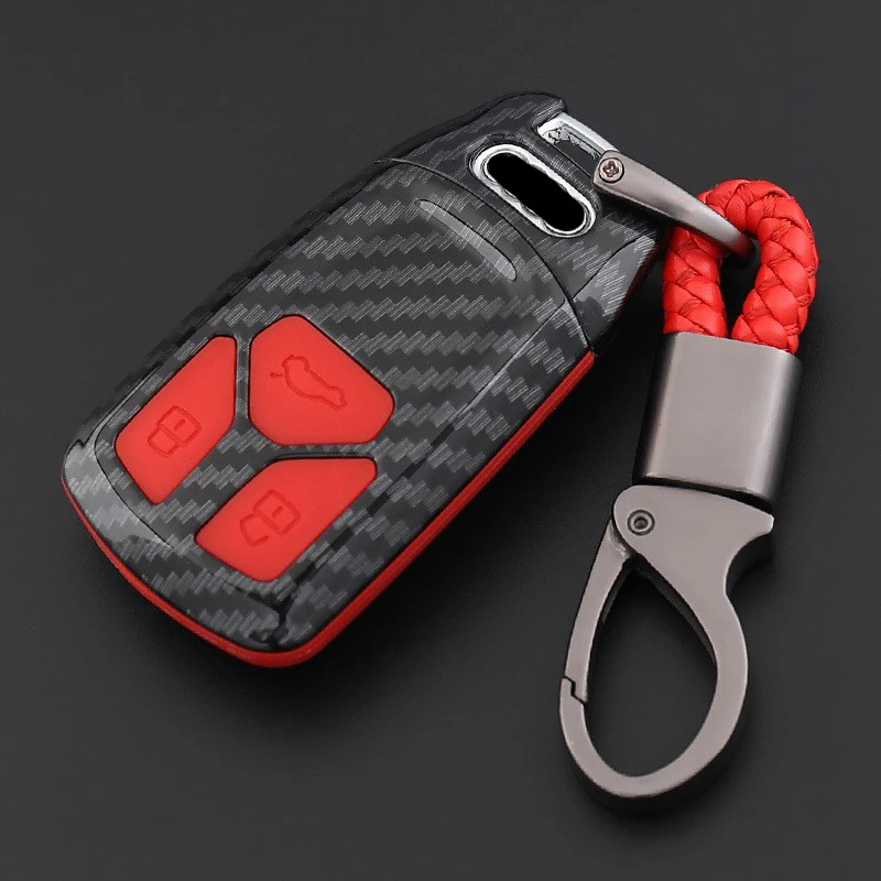 Чехол для автомобильных ключей из углеродного волокна Audi A4L A3 2016 2017 TT Q7 защитный