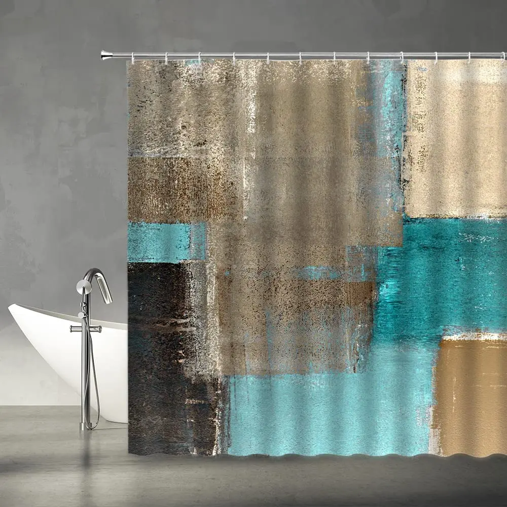 Абстрактная художественная занавеска для душа Современная серая розовая