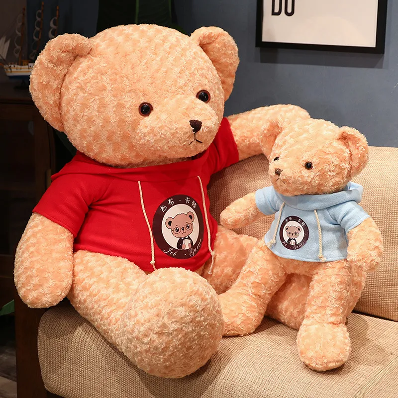 

40/60/80cm Soft Hoodie Bear Plush Toy Stuffed Animal Teddy Bear Dolls Kids Toy Birthday Gift For Girlfriend Lovers Childreb