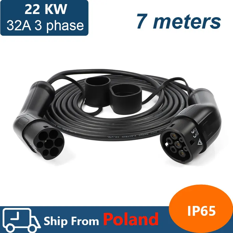 7 м кабель для зарядки электромобилей 32A 22KW 3 фазы по созданию электрических