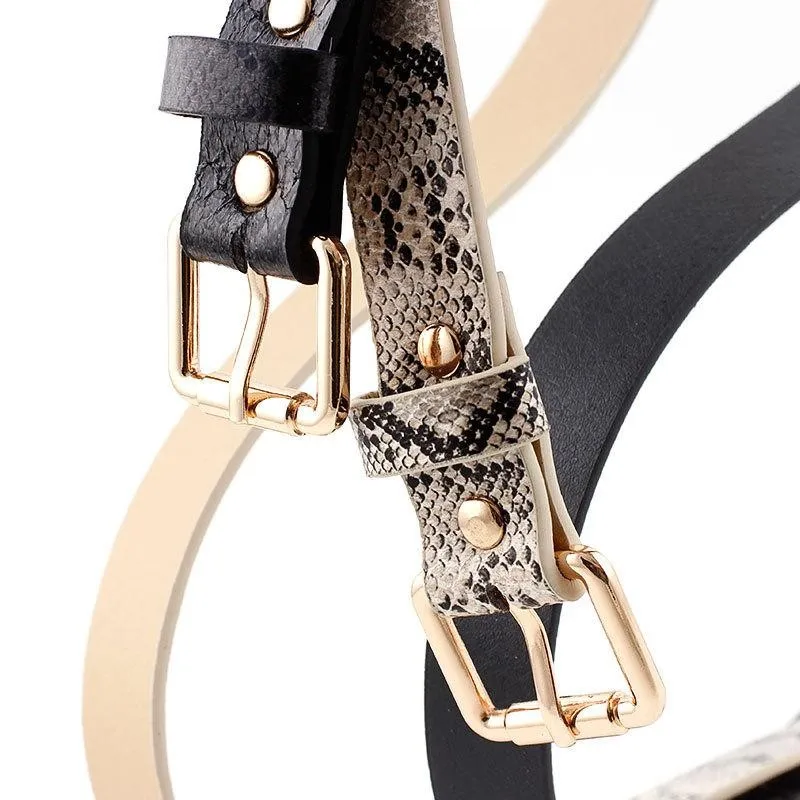 Новый ретро тонкий ремень Дамская змеиная модель универсальное джинсовое платье