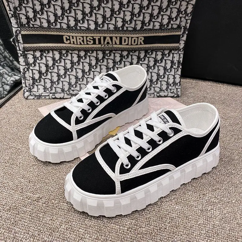 

Ins platform canvas shoes Korean version of spring/summer 2021 new Joker biscuit shoes