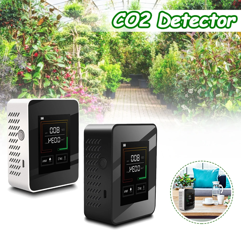 

Air Quality Monitor Portable Multifunctional Air Gas Detector Air Quality Tester for CO2 HCHO TVOC for Home Office
