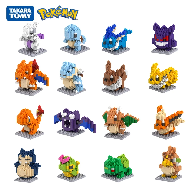 

New Pokémon Children's Educational Assembling Toys Diamond Particle Toys Pikachu Micro Building Block Toys