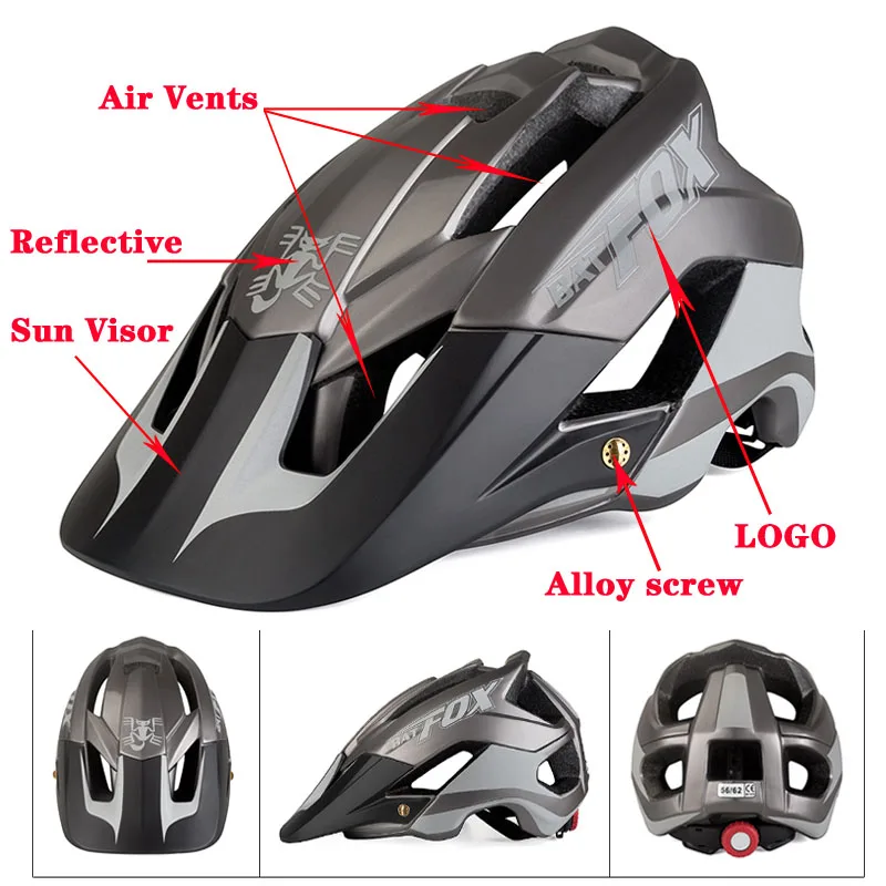 BATFOX Ultralight Cycling Helmets Bicycle Helmet MTB Bike Breathable Safety Integrally-Molded Men Women Cap | Спорт и развлечения