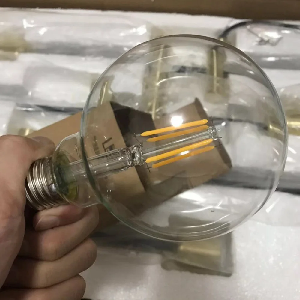 

JMZM E27 Retro Edison â€‹LED Filament Bulb 4W 220V White/Clear Ball Bulbs For Chandelier Lighting LED Lights Indoor Light Fixtures