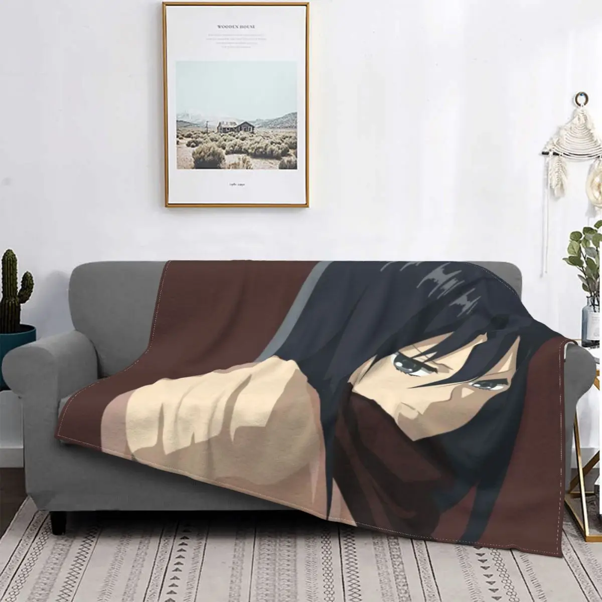 

Cartoon Blanket Anime Girl Modern Stitch Cotton Portable Coral Velvet Throw Blankets For Sofa Couch